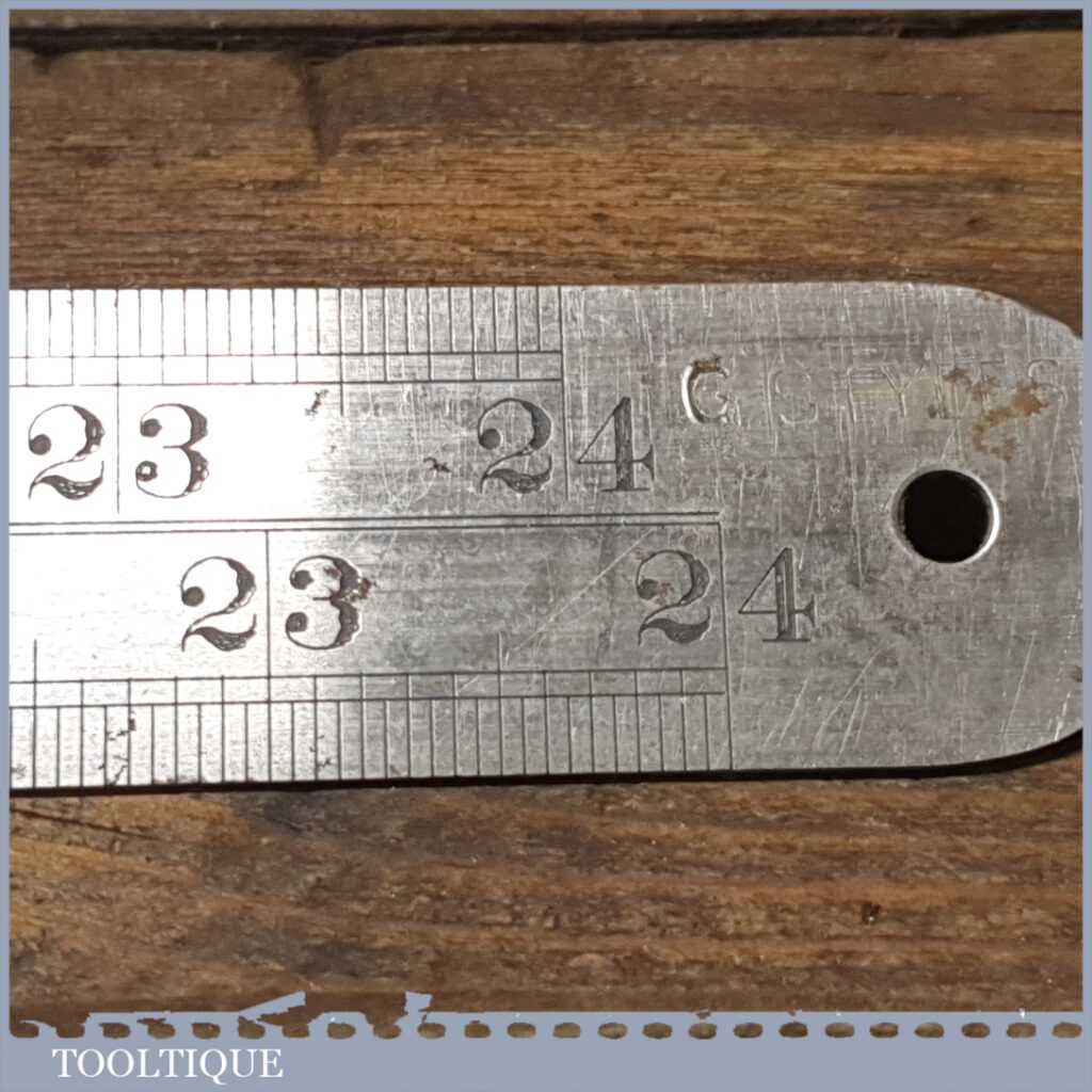 Ruler Wrapper Vintage 24” John Rabone No: 126 Imperial Contraction Steel Ruler ...