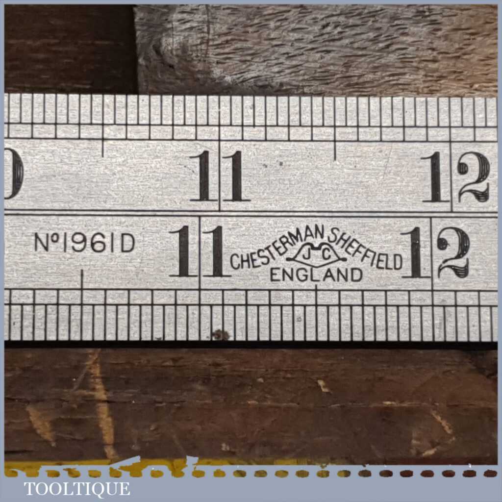 Vintage 24” Chesterman No: 1961D Imperial Contraction Steel Ruler ...