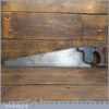 Antique 24” Cross Cut Handsaw 4 ½” Tpi Heavy Cast Steel Saw Plate - Sharpened