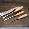 Set Of 3 No Vintage Ashley Iles Woodcarving Chisels - Sharpened Honed