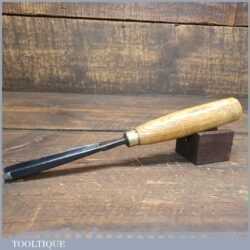 Vintage Herring Bros 1/2” Deep Straight Woodcarving Gouge Chisel - Sharpened Honed