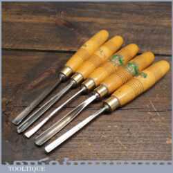 Set Of 5 Vintage Henry Taylor Woodcarving Chisels - Sharpened Honed