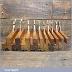 Antique Set 10 No: Griffiths Of Norwich Beading Beechwood Moulding Planes