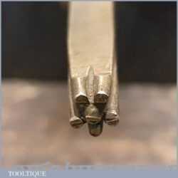 Vintage Wooden Handled Bookbinding Brass Shaped Stamp - Good Condition