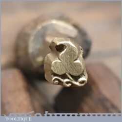 Vintage Wooden Handled Bookbinding Brass Clover Type Stamp - Good Condition