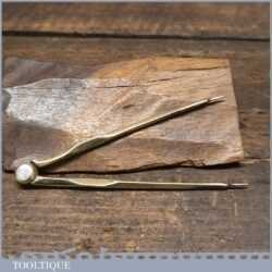 Vintage Solid Brass 4” Steel Tipped Compass - Good Condition