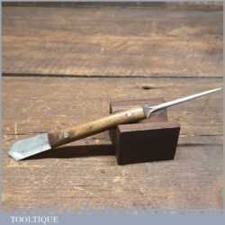 Vintage Beechwood Handled Marking Awl Striking Knife - Good Condition