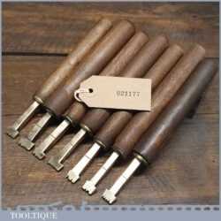 Full Set 7 No: Vintage Bookbinding Brass Day Stamps - Good Condition