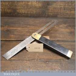 Vintage Ebony Brass Sliding Bevel With 12” Blade - Good Condition