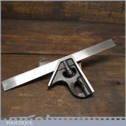 Vintage Fisher No: 1953 Cast Steel Adjustable Combination Square - Good Condition