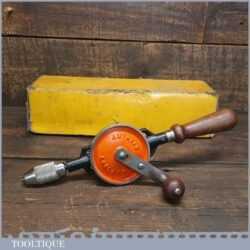 Vintage Boxed Stanley No: 803 Double Pinion Egg Beater Hand Drill - Good Condition