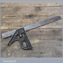 Vintage Chesterman Steel Adjustable Combination Square No: 80/1