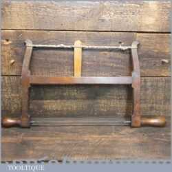 Vintage Beechwood Bow Saw with boxwood handles 12” Blade - Good Condition