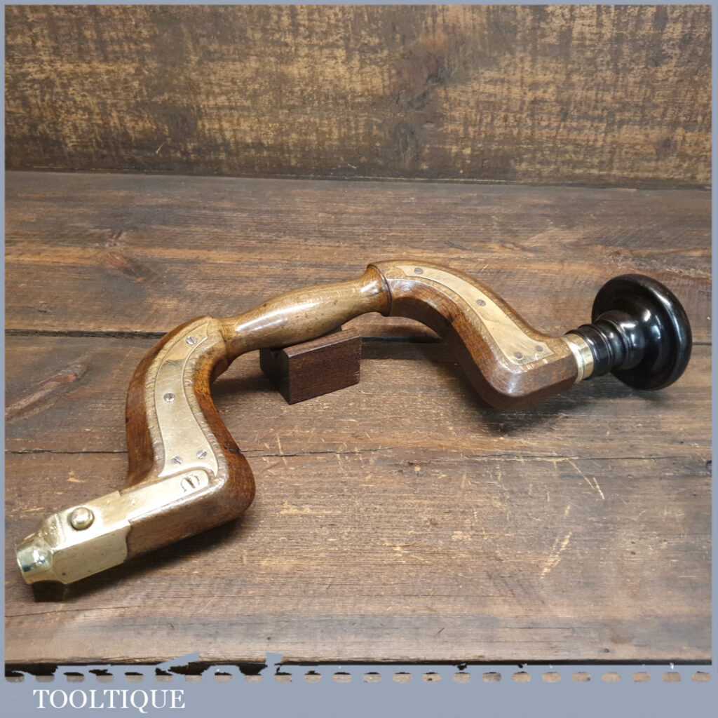 Antique Bloomer & Son Brass Plated Beechwood Brace - Rosewood Handle