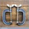 Vintage Pair Of Record 3” Woodworking G Clamps - Good Condition
