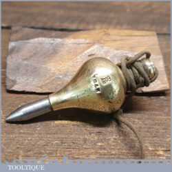 Vintage Steel Tipped Brass Plumb Bob Stamped Air Ministry Dated 1943