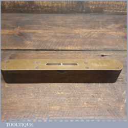 Vintage 10” Mahogany Brass Spirit Level With Original Clear Bubble