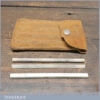 Vintage Leather Pouch With Round Square Triangle Natural Arkansas Slipstones