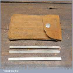 Vintage Leather Pouch With Round Square Triangle Natural Arkansas Slipstones