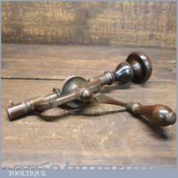 Rare 19th Century Ornate Antique Hand Drill Stamped T. Peter *Lenz* - Good Condition