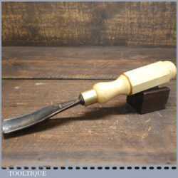 Vintage James Howarth 1” Curved Wood Carving Gouge Chisel - Sharpened Honed