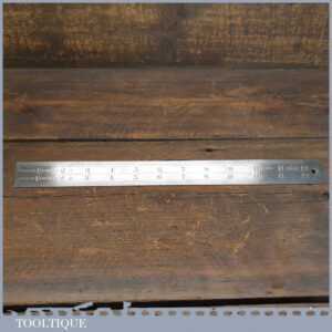 Vintage 12″ J. Rabone & Sons No:123 (1/77 + 1/96) Imperial Contraction Steel Rule
