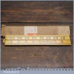 Near Mint Vintage 2ft Rabone Boxwood & Brass No: 1167 Folding Rule