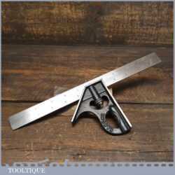 Vintage J. Rabone No: 1902 Cast Steel Adjustable Combination Square - Fully Refurbished