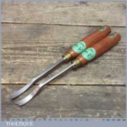Pair Of Ashley Isles Left Right Hand Corner Carving Chisels Spooned