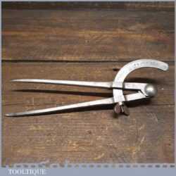 Solid Pair Vintage Leatherworkers 8 ½” Cast Steel Square Leg Dividers - Good Condition