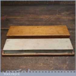 Vintage Arkansas 9” x 2” Lily White Oil Stone Beechwood Box - Lapped Flat