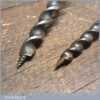 2 Vintage Beechwood Handled Auger Gimlets 5/16” + 7/16” - Good Condition