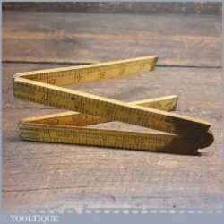 Vintage Rabone No: 1378 Boxwood Brass 24” Folding Ruler - Good Condition
