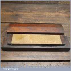 Vintage 8” x 2” Natural Washita Oil Stone In Mahogany Box - Lapped Flat