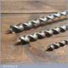 3 Extra-Long Screw Timber Framing Brace Auger Bits Marples & Ridgway