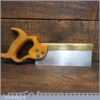 Vintage W. Tyzack Sons & Turner 8” Brass Back Dovetail Saw - Fully Refurbished