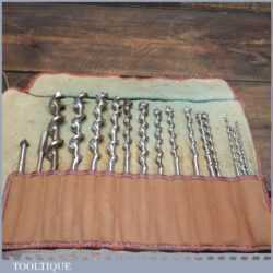 Vintage Set 14 Double Spur Screw Auger Bits Various Makers 3/16” – 1 ⅛” - Sharpened