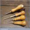 Selection 4 Vintage Carpenter’s Tools Push Pin Tack Lifter & Awls - Good Condition