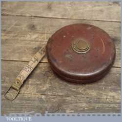 Vintage Chesterman 100ft Leather Bound Winding Tape Measure