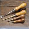 Selection 4 Vintage Carpenter’s Tools Push Pin Tack Lifter & Awls - Good Condition