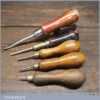 Selection 5 Vintage Carpenter’s Tools Push Pin Tack Lifter & Bradawl - Good Condition