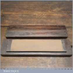 Nice Vintage 8”x 2” India Oil Stone In Mahogany Box - Lapped Flat