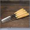 Rare Vintage Set Of 4 Albert Scharwaechter France Bevel Edge Chisels - Little Used