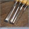 Rare Vintage Set Of 4 Albert Scharwaechter France Bevel Edge Chisels - Little Used