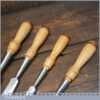 Vintage Set Of 4 Greenlee Rockford USA Socketed Bevel Edge Chisels 1/4” - 1”