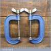 Vintage pair of Record 4” woodworking ‘G’ clamps in good used condition and ready for use.