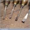 Set of 4 Vintage Woodcarving Palm Chisels Beech Handles - Fully Refurbished