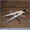 Vintage WW2 Steel Spring 7” Dividers Inscribed With Messages - Broad Arrow 1939