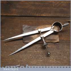 Vintage WW2 Steel Spring 7” Dividers Inscribed With Messages - Broad Arrow 1939