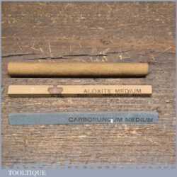 3 Vintage 4” Medium Grit Slip Stones Round Square & Triangle Shapes